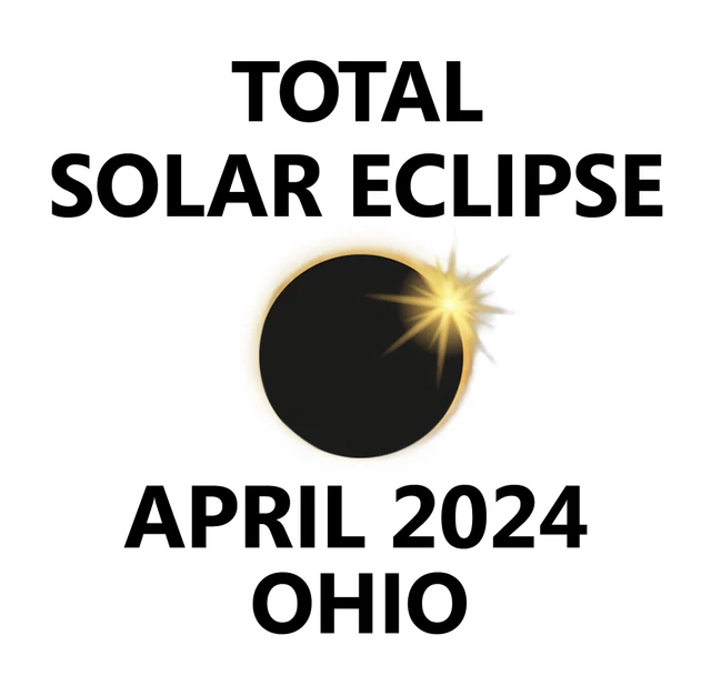 SOLAR ECLIPSE APRIL 2024 Ohio Vinyl Sticker Decal Town City Akron
