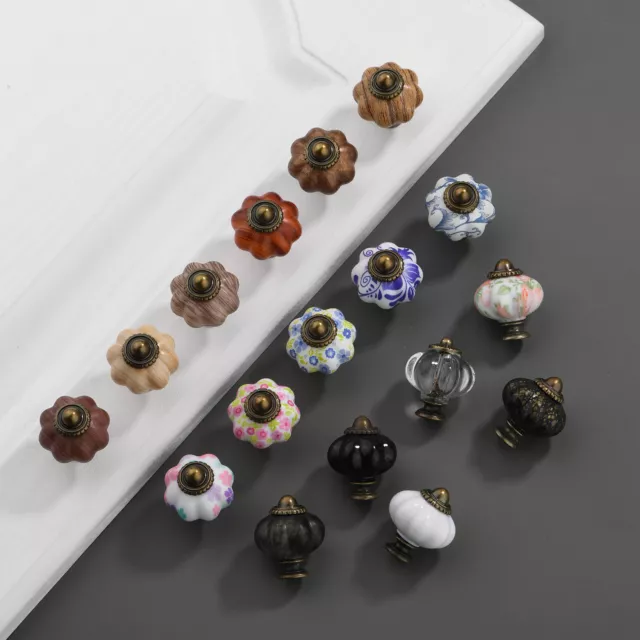 Ceramic Door Handle Knobs Furniture Drawer Cabinet Cupboard Wardrobe Pull Knobs