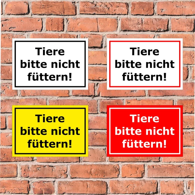 Verbotsschild Bitte Nicht Füttern Kunststoff Schild 20x20cm
