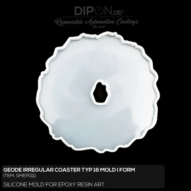 Epoxidharz Silikonform GEODE IRREGULAR COASTER Typ 16 Gießform Epoxy Resin Mold