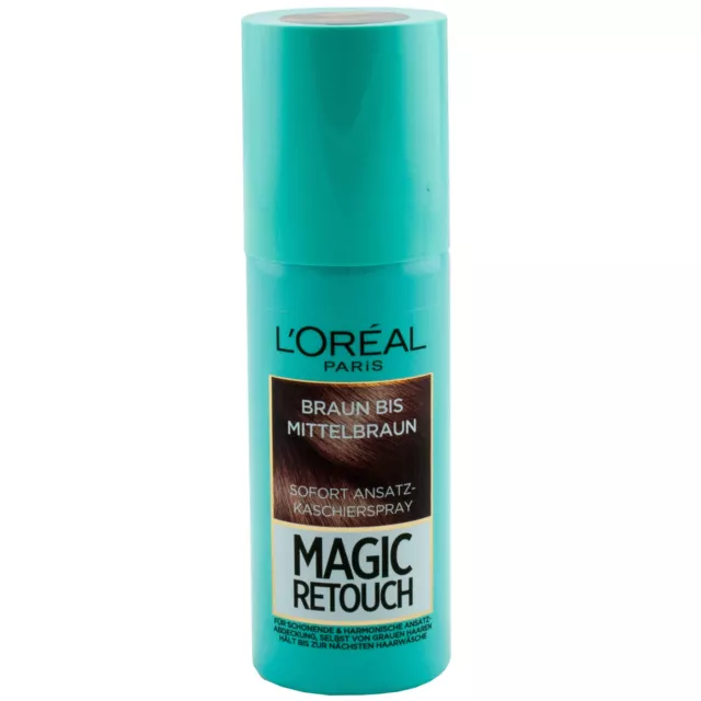 Loreal Magique Retouch Braun Jusqu'À Brun Moyen 1 X 75ml Approche Kaschierspray