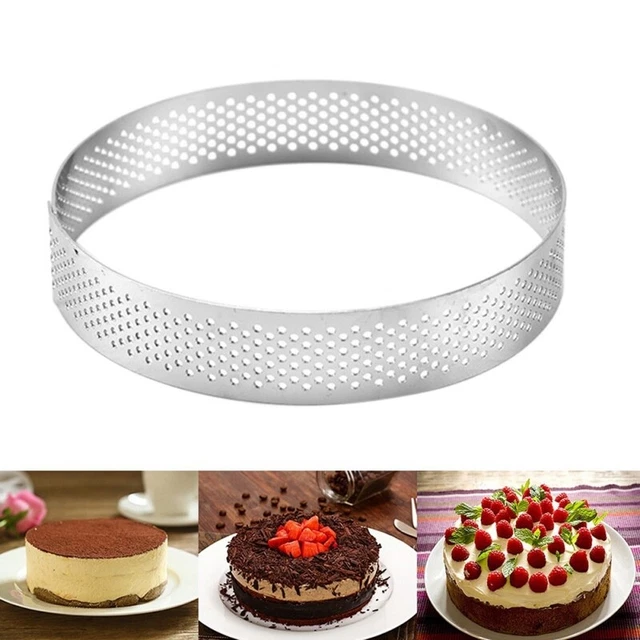 Moldes Redondos Agujero Acero Inoxidable para Tartas 20 Cm Anillo de Tarta  L7O2