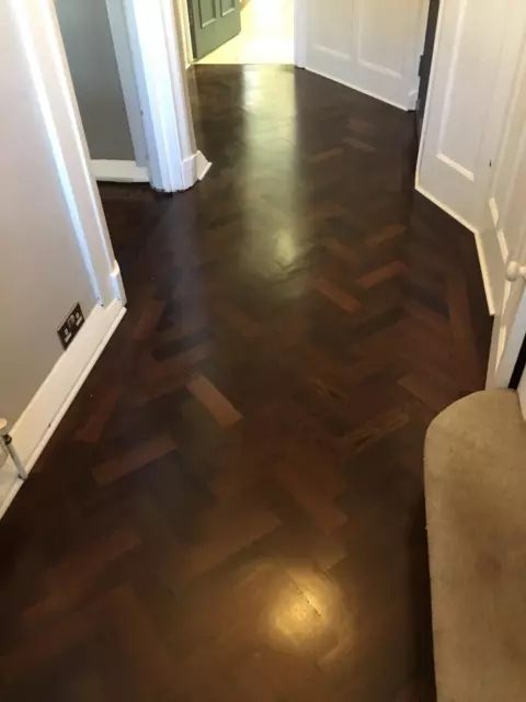 Rare Exquisite Reclaimed Wenge Parquet Flooring Floor Bitumen Removed 3