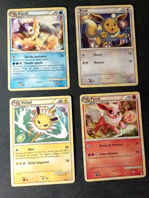 Lot 4 cartes Pokémon Evolition - L'Appel des légendes - Aquali, Evoli, Pyroli...