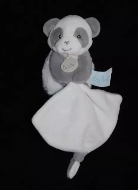 Peluche doudou panda gris mouchoir blanc BABYNAT BABY'NAT BN0460 Etat NEUF
