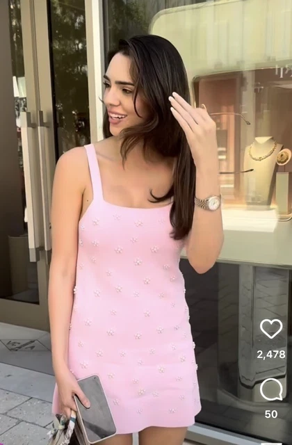 ZARA NEW WOMAN Strappy Knit Mini Dress With Pearl Beads Pink Xs-L 2142/076  $60.00 - PicClick