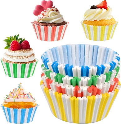 Ylinwtech Carta per Muffin Tulip,100 Pezzi Muffin Pirottini Carta Forno,Pirottini di Carta per Cupcake,per Muffin,Cupcake,Natale,Panifici,Matrimoni,Compleanni,Baby Shower,2 Stili caffè,Bianca 