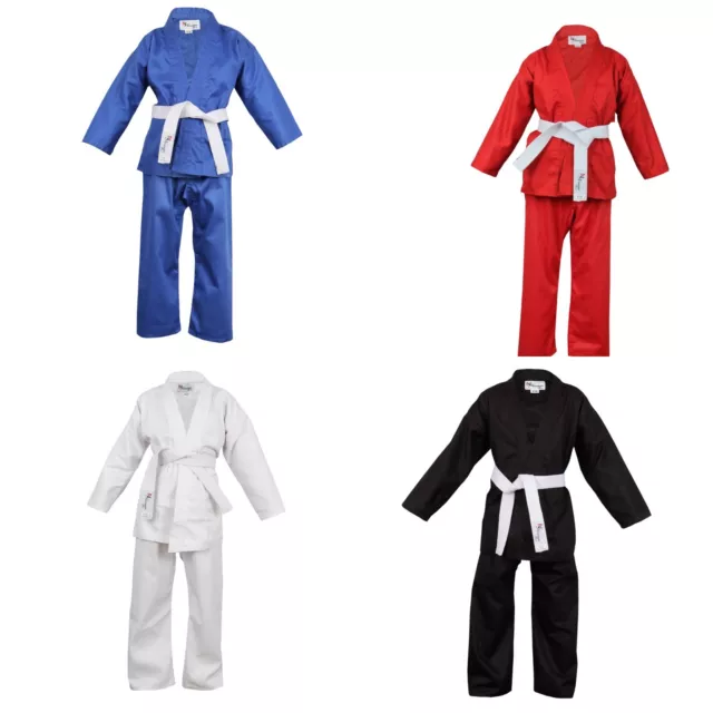 Children's Karate Suit White Black Red Blue - Free White Belt Kids Karate suit