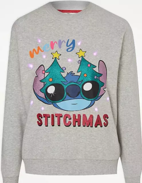 STITCH CHRISTMAS DISNEY Merry Stitchmas Sweatshirt Jumper Ladies