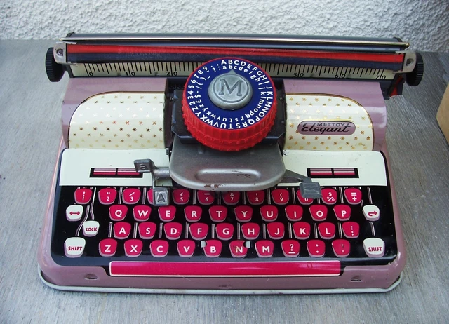 Machine à écrire Olivetti ROMA | Rouge et Gris | FRAIS DE PORT GRATUITS