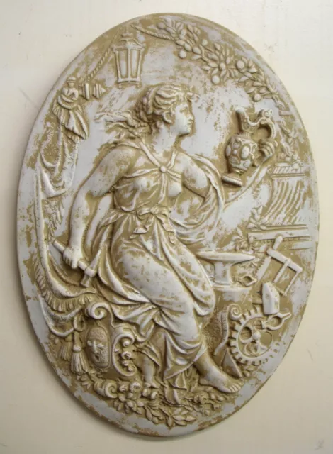 Vintage Victorian Lady Cameo Wall Plaque Home Decor 16"