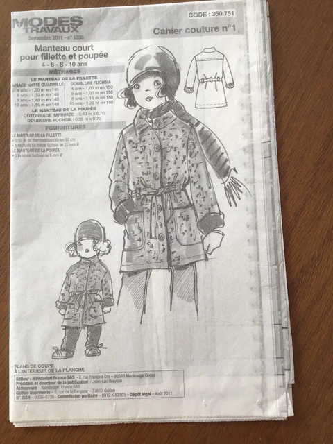 BRADERIE ! ROBE poupée Marie-Françoise Modes et Travaux, Juillet 1975