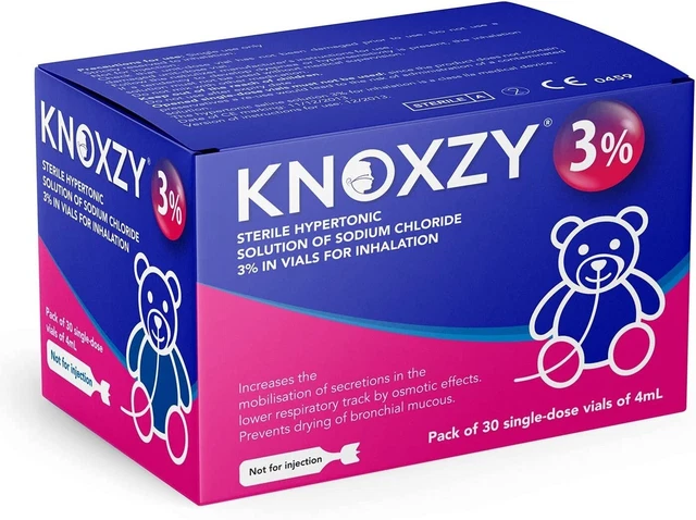 Solution Saline Isotonic Stérile KNOXZY 0.9% - 20 Flacons De 2.5ml Pour Inhalation Et Nettoyage Respiratoire