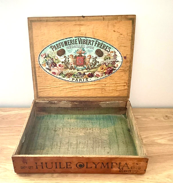 GRANDE Boite Ancienne Caisse en Bois Publicitaire Cacao