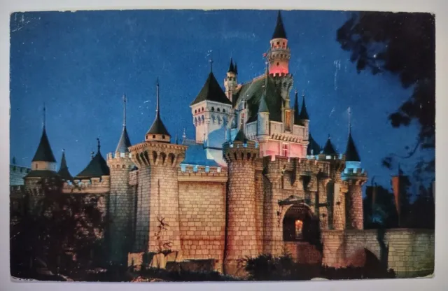 Vintage Disneyland Sleeping Beauty's Castle California Chrome Postcard D-10