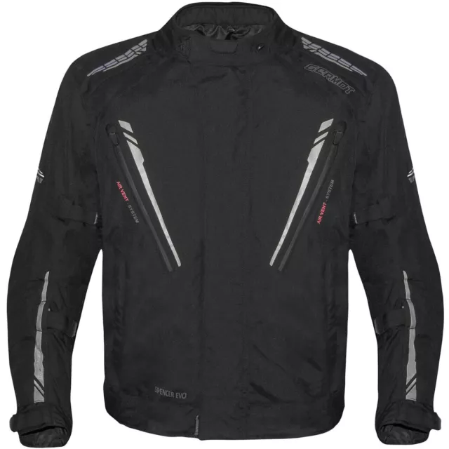 Germot Spencer Evo Veste/Blouson en Tissu Noir/Gris Grandes Tailles Blouson Moto