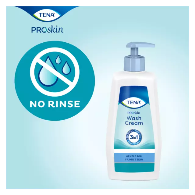 TENA ProSkin Wash Cream No Rinse Required 1 Ltr Pump Bottle