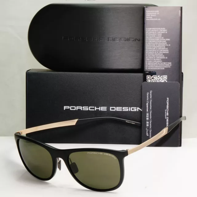 Porsche Design Titan polarisierte Sonnenbrille Japan gold schwarz grün P8672 C