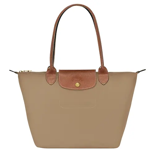 NEW LONGCHAMP Le Pliage Medium Small Shoulder Tote DESERT Brown Made in FRANCE!