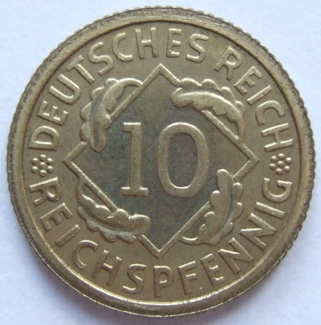 Coin Weimar Republic 10 Reichspfennig 1931 G IN Proof
