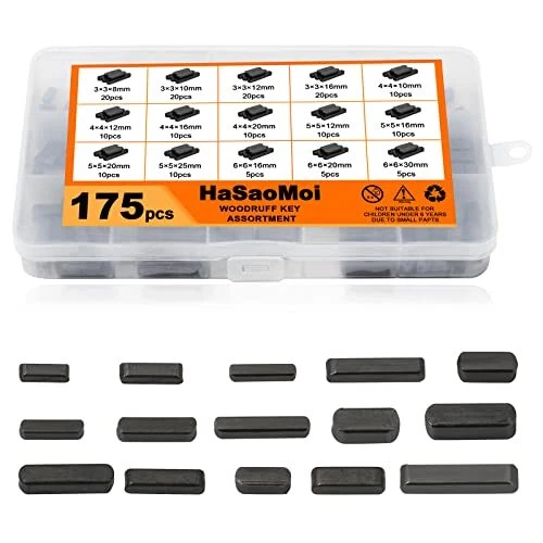175pcs Key Stock Assortment, 8mm-30mm Stainless Steel Round Ended Fe...