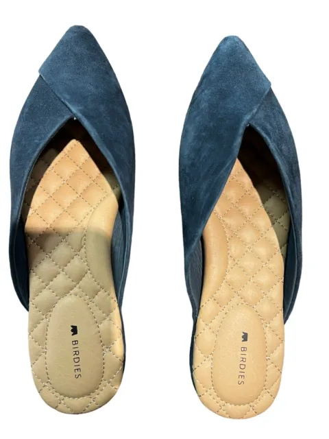 Birdies Navy Blue Suede Mule Women Size 8.5 8 1/2 New in Box