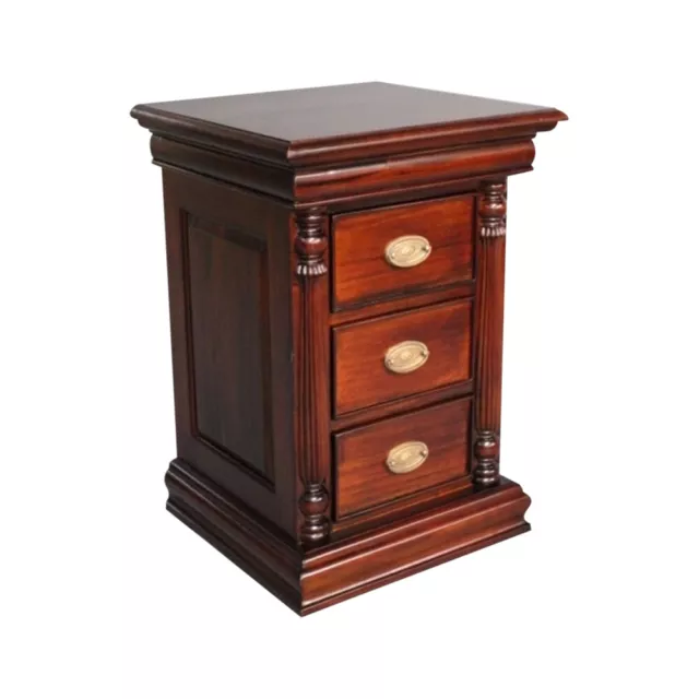 Solid Mahogany Wood Vallery Bedside Table Antique Reproduction Victorian Style