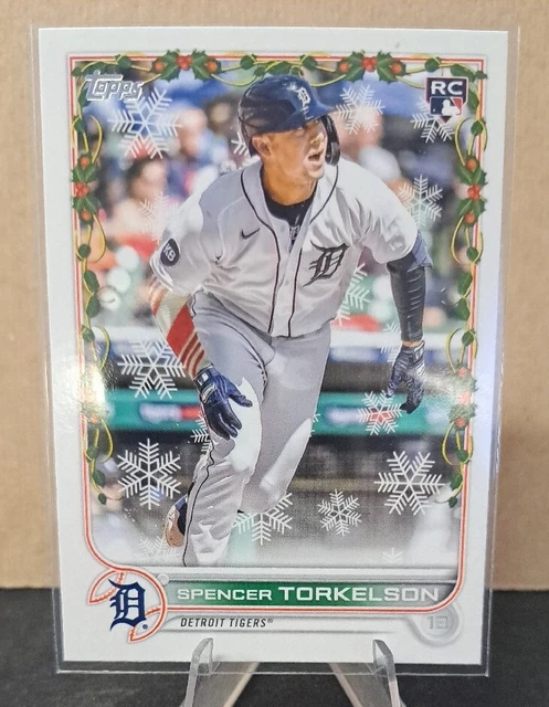 2022 Topps Holiday Spencer Torkelson Candy Cane Arm Sleeve Rookie SP Tigers