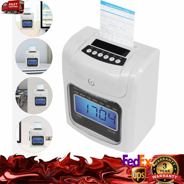 LCD EMPLOYEE ATTENDANCE Machine Time Clock Office Punch Card Machine+