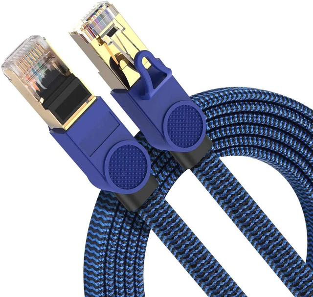 Danyee CAT8 Ethernet Cable 1M Network Cables Braided 40Gbps 2000Mhz SFTP Wire...