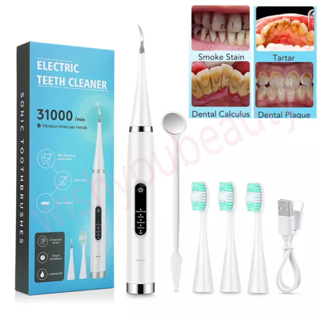 Powerful Ultrasons Plaque Remover for Teeth With 5 Modes - Dental Tooth Cleaner