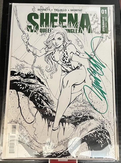 Sheena #1 SIGNED J. Scott Campbell Exclusive B&W Sketch Variant - NM w/COA