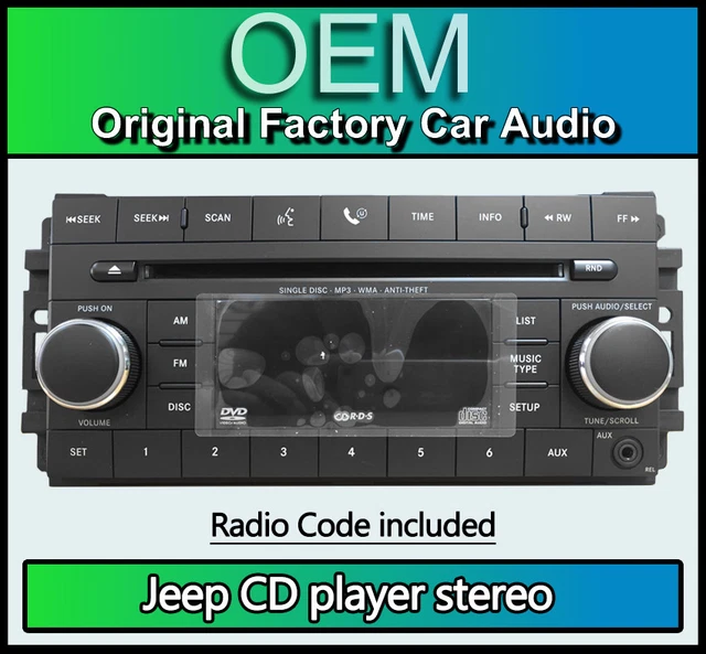 JEEP WRANGLER CD player Bluetooth car stereo, 05064925AG AUX input