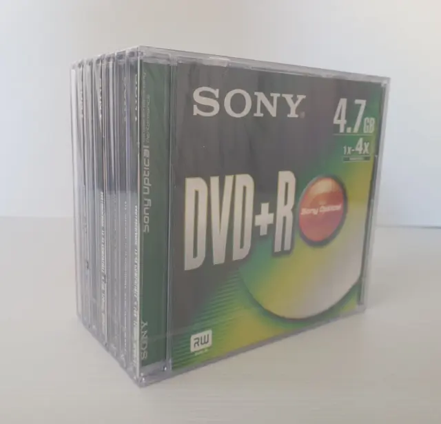 NEW Sony DVD+R - 7 Pack Blank Discs 4.7GB 120min 1x-4x DPR47S1 Sealed