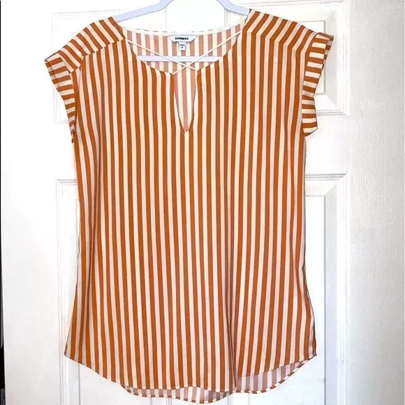  EXPRESS STRIPED STRAPPY CROSS FRONT GRAMERCY TEE, Size Small 2