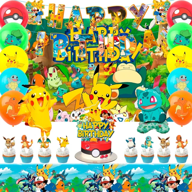 36-teilige Anime Geburtstagsdeko Set - Banner, Ballons, Cupcake Topper Für Mottoparty