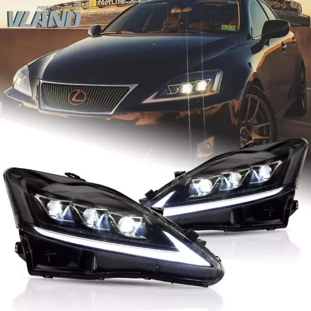 VLAND Full LED Headlights For 2006-2013 Lexus IS250/350 ISF Sequential Indicator