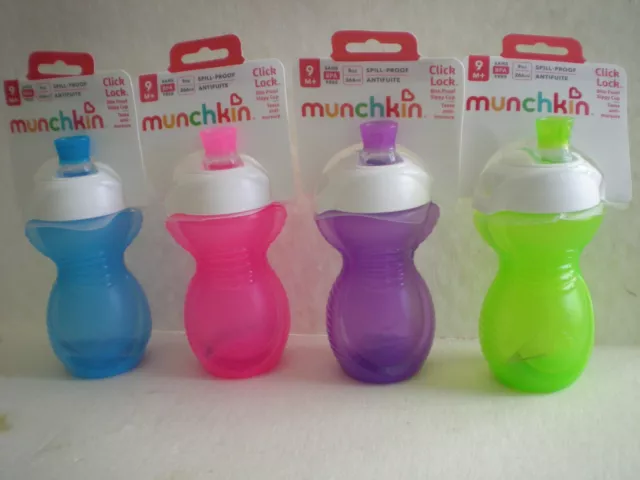 Munchkin Click - Lock Bite Proof Soft Spout 9oz  Sippy Cup, Choose Color