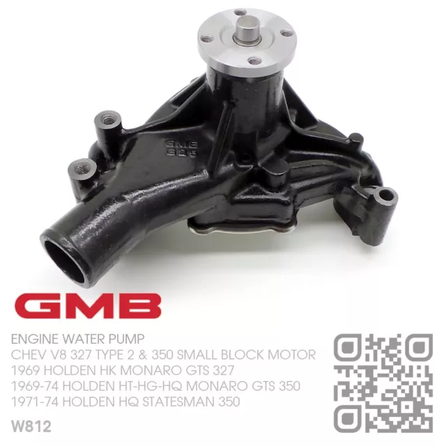 Gmb Engine Water Pump Chev V8 350 Small Block [Holden Ht-Hg-Hq Monaro Gts 350]