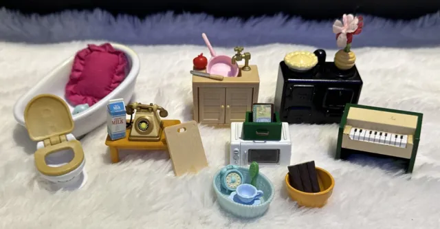 Lot Vintage 1985 Calico Critters Sylvanian Families Epoch Green Furniture Pieces