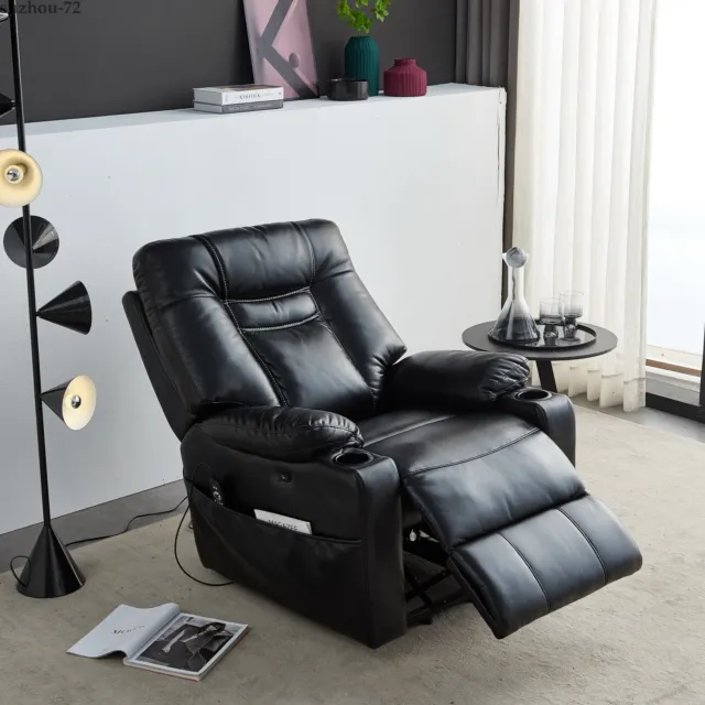 Electric Power Lift Recliner Chair Sofa Vibration Massage Lumber Heat USB Remote