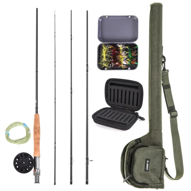 9ft Fly Fishing Rod Reel Combo Kit Set 5/6 7/8 Fly Rods with Carry Bag 20 Flies