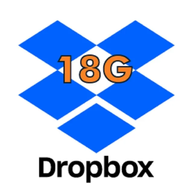 Ready-to-use Dropbox Drop Box 18 GB account, while account email can be changed