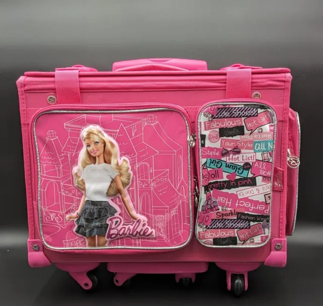 Barbie Rolling Trolley Bag Backpack Wheeled Carry On Luggage Bag or School Bag