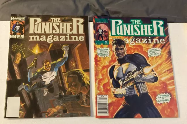 THE PUNISHER MAGAZINES Vol 1 #3 AND #13 MARVEL Comic
