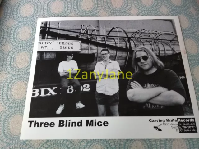 2054 Band 8x10 Press Photo PROMO MEDIA , THREE BLIND MICE, CARVING KNIFE RECORDS