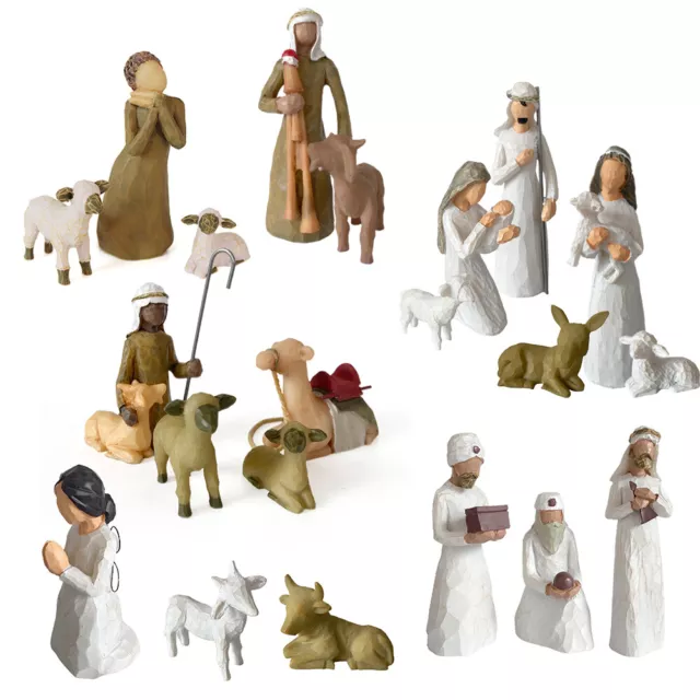 Nativity Figures Statue Hand Painted Decor Christmas Gift