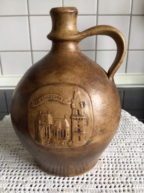 Keramik Bauchflasche Perchtoldsdorf Braun 1 Liter Handarbeit