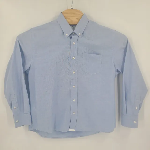 Peter Manning Shirt Mens 2x Blue Solid Long Sleeve Button Up