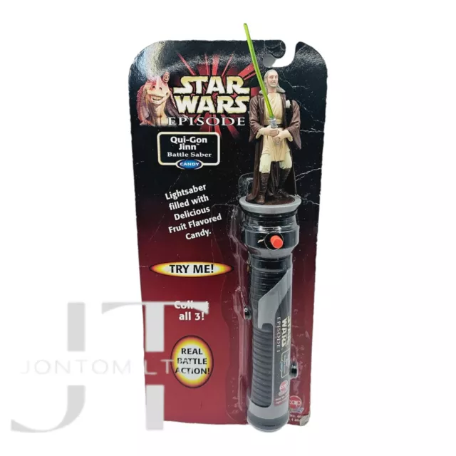 1999 Star Wars Episode 1 Qui-Gon Jinn Battle Saber with Candy. New on Card.